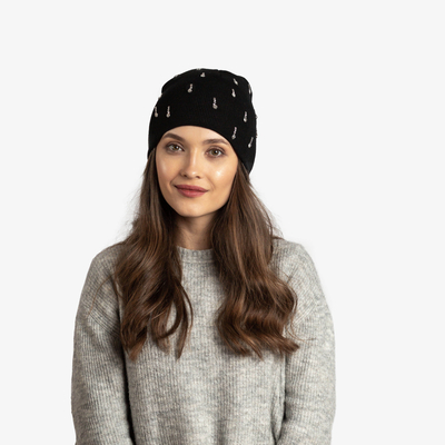 Fekete női sapka cirkóniával - Kiegészítők
