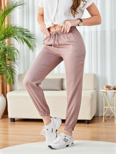 Pantaloni in Eleganza Lyocell Barna