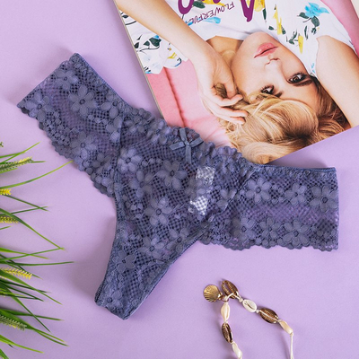 Női lila csipke tanga - Fehérnemű