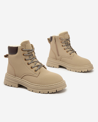 Royalfashion Szürke-barna női szigetelt trapper csizma Radoras