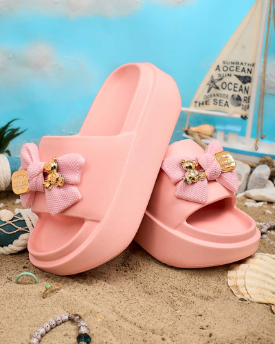 Royalfashion Női gumi flip-flop díszes masnival Nilm