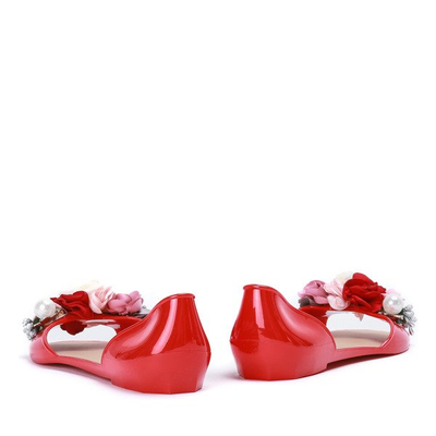 Czerwone meliski z ozdobą Meliene - Obuwie