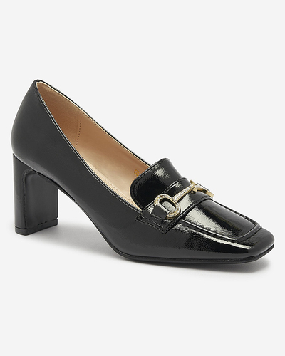 Lakkozott női mokaszin stílusú cipő fekete színben Koccol- Footwear