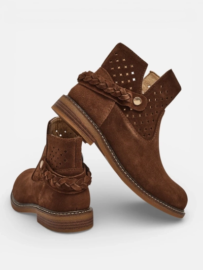 Ażurowe botki damskie ze skóry naturalnej Unimi