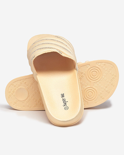 OUTLET Arany női papucs cirkóniával Mytaris - Lábbeli