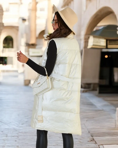 Royalfashion Hosszú női mellény a'la leather