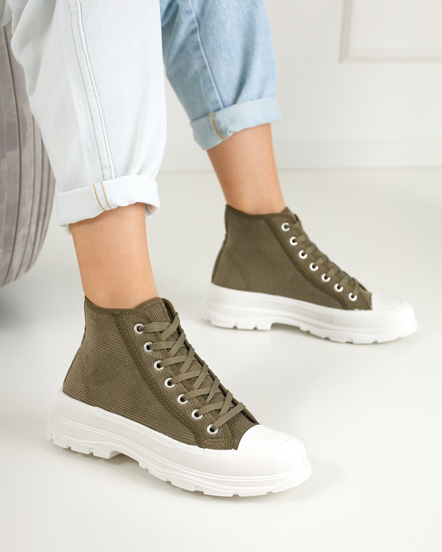 Zöld női magas bordás tornacipő Somali - Lábbeli