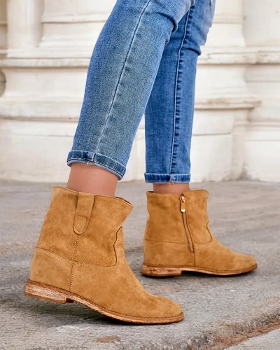 Royalfashion Barna bokacsizma cowboy stílusban fedett cunamackóval Patorias