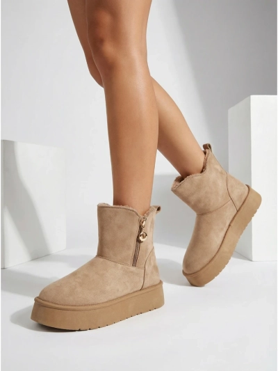 Aurora bézs bőr női bokacsizma mindennapi használatra