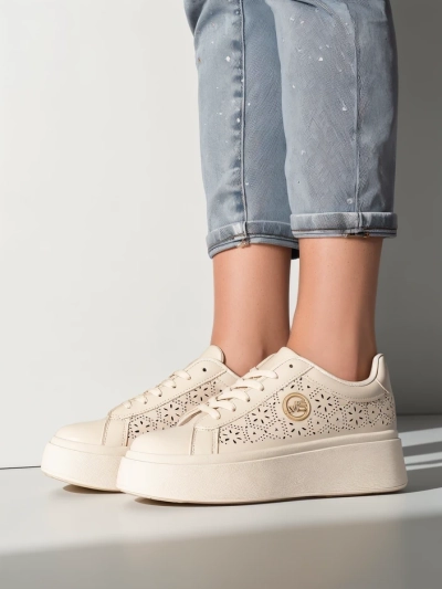 Aurelia Bézs Platform Sneakers Royalfashion Öko Bőr