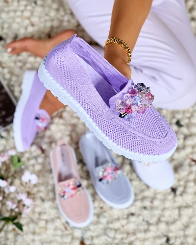 Royalfashion Lila női díszített félcipő Enweta