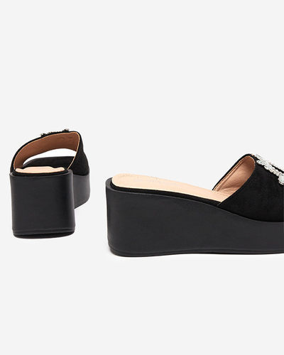 OUTLET Fekete női ékpapucs Dreccoti- Footwear