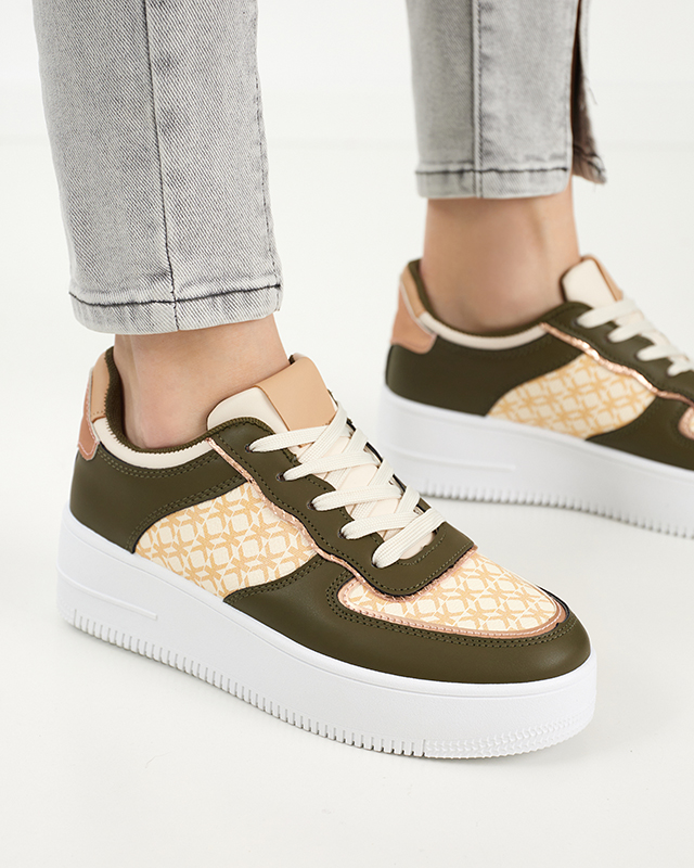 Zöld női sportcipő Glou mintával - Lábbeli