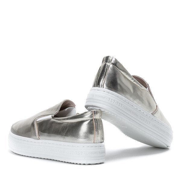 OUTLET Arany csúszás a cipőkön a Milly platformon - Lábbeli