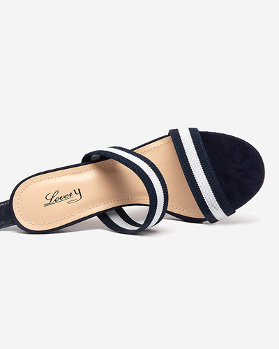 OUTLET Női sötétkék szandál magas sarkú Miso-Shoes