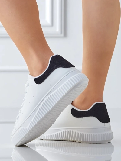 Callista női platform sneaker öko bőrből, fehér-fekete