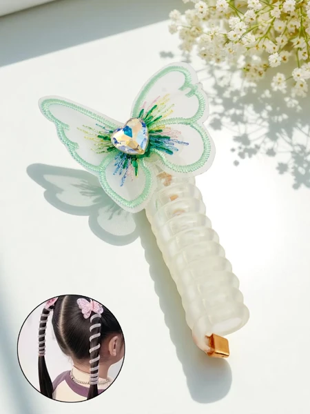 Royalfashion Hajgumi rugóval, pillangóval Spring Butterfly