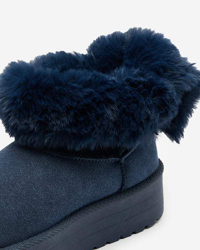 Royalfashion Női csizma a'la hócsizma fekete Goroggo