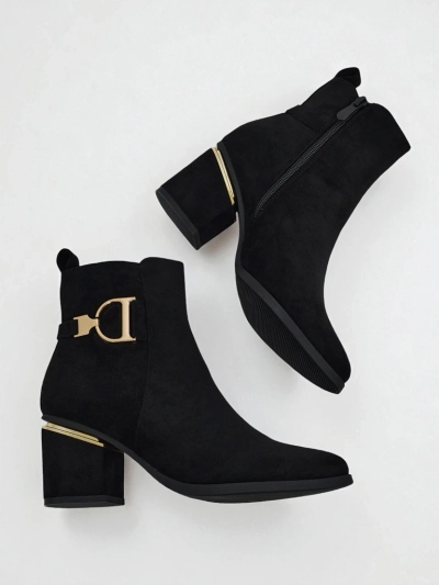 Calyssa női öko velúr bokacsizma vastag sarokkal