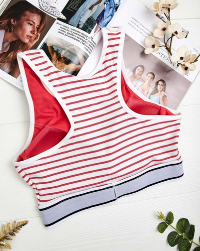 Royalfashion női csíkos sportmelltartó