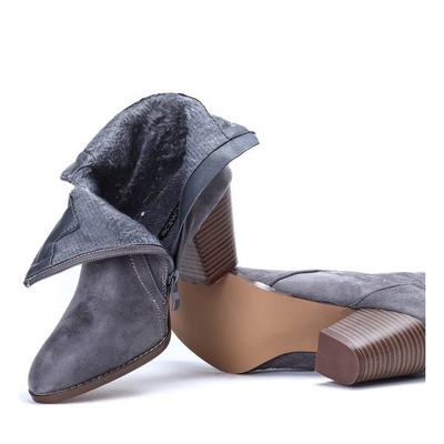 Szare botki na wysokim słupku Alayah - Obuwie