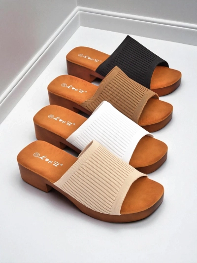 Royalfashion Női alacsony sarkú papucs Ribbed Grace