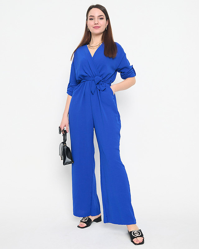 Női sötétkék hosszú jumpsuit - Ruházat