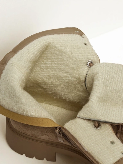 Ferlyne női öko velúr fűzős bokacsizma