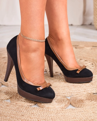 Fekete női magas tűsarkú cipő Zistin- Footwear
