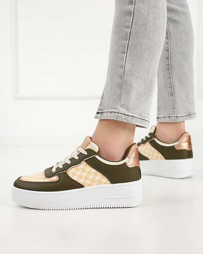 Zöld női sportcipő Glou mintával - Lábbeli