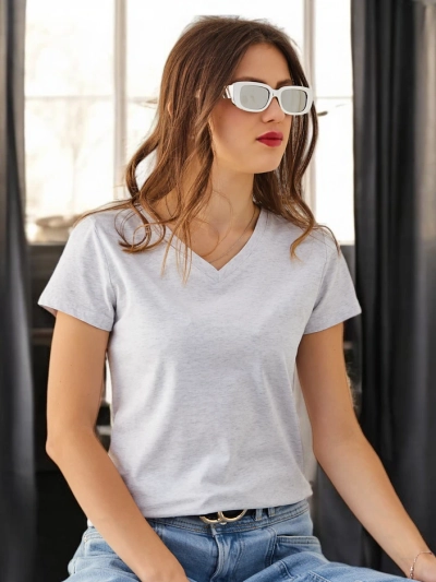 Royalfashion Női Pamut Kényelmi Póló V-nyakkivágással