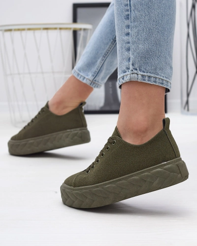 Sötétzöld női platform tornacipő Sedix - Lábbeli