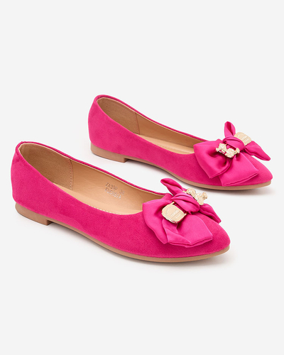 Royalfashion Női balerinák hegyes orrú, masnival Retripo