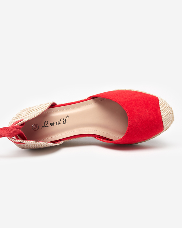 Piros női szandál éksarkú Nereda - Szandál