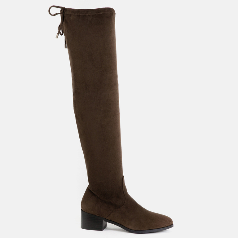 Khaki velúr térdnadrág Ludy- Footwear