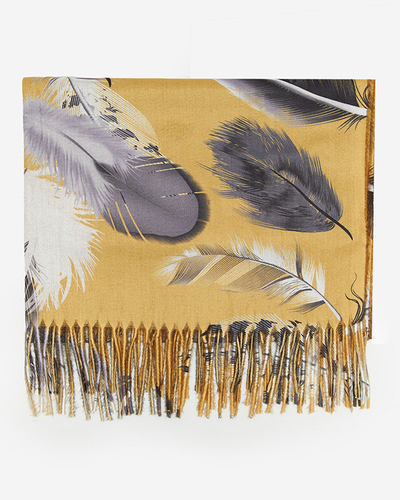 Sárga tollas női sál - Kiegészítők