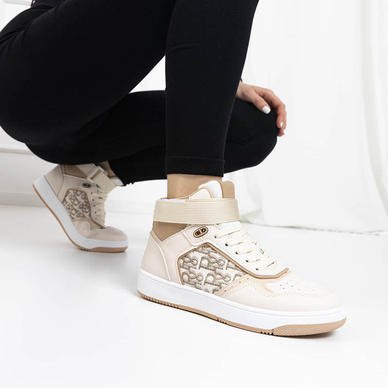 Fekete női sport magasszárú tornacipő Xosa - Lábbeli