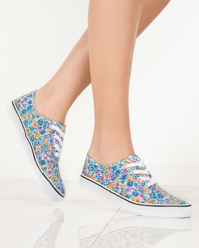 OUTLET Kék virágos női tornacipő Sertoli - Lábbeli