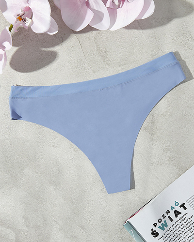 Kék női lézervágott tanga bugyi - Fehérnemű