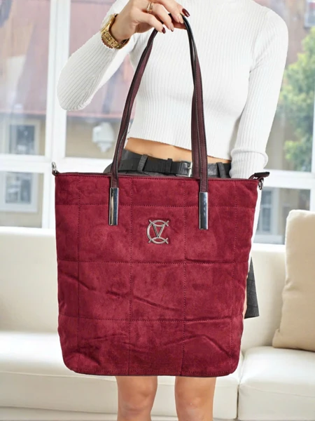 Caryenne női shopper táska öko velúr