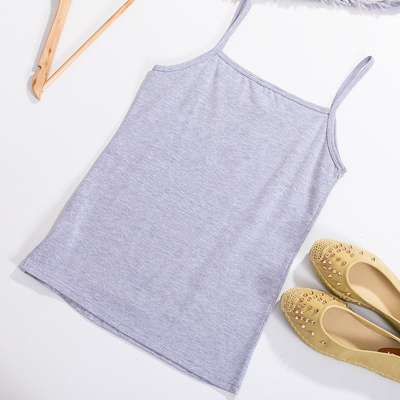 Női szürke felső vékony pántokkal PLUS SIZE - Ruházat