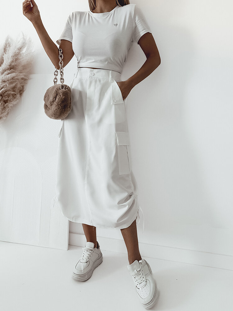 Royalfashion női midi szoknya zsebekkel