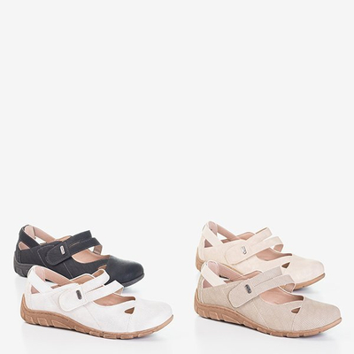 Białe damskie półbuty z wycięciami Perte - Obuwie