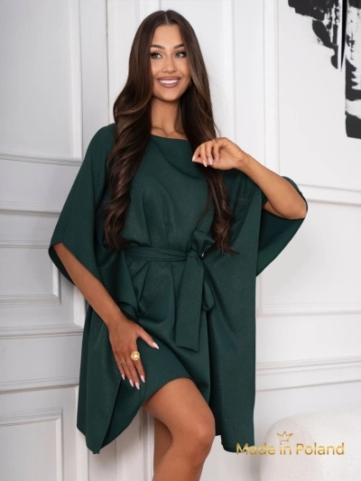 Serena zöld ruha övvel és kimonó ujjakkal - Elegancia és kényelem