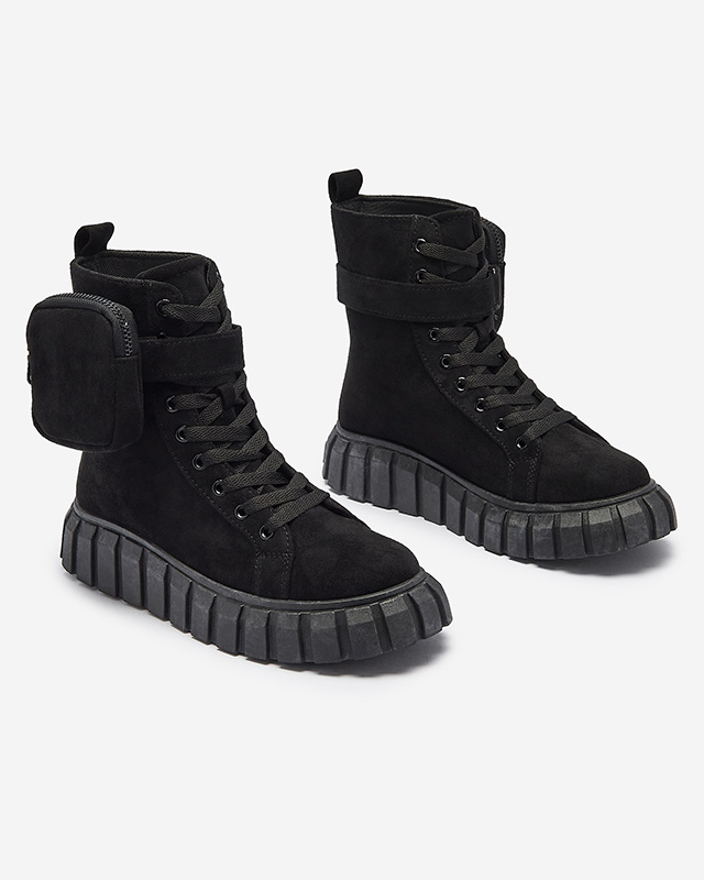 Női csizma tasakkal, fekete színben Sauups- Footwear