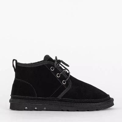 OUTLET Fekete gyerek rövid fűzős hócsizma Tibilis- Footwear