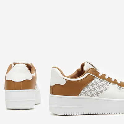 Női fehér sportcipő Glou mintával - Lábbeli