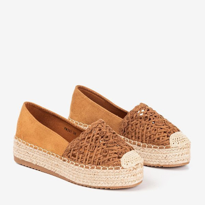 OUTLET Barna espadrillák a Lepusa platformon - Lábbeli