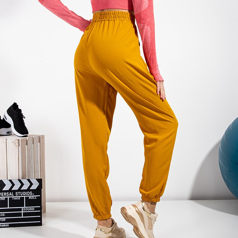 Női mustár bő rakománynadrág - Ruházat