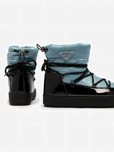 Royalfashion Női csúszós csizma a'la hócsizma kék színben Vevnose